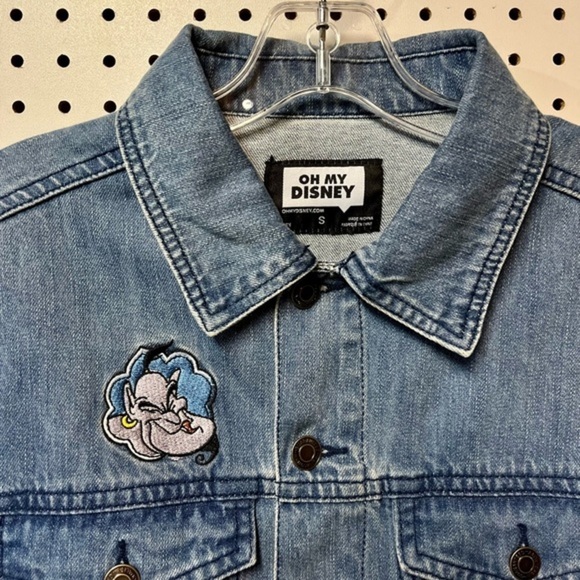 Disney Jackets & Blazers - Oh My  Disney Aladdin Genie Carpet Denim Jean Jacket Ladies Small